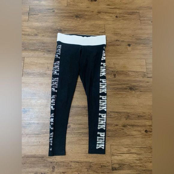 PINK VS NEON IRIDESCENT BLING HOODIE/ YOGA LEGGINGS PANTS OUTFIT M/S - Picture 10 of 11